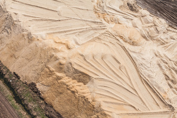 Aerial view of the sand pile