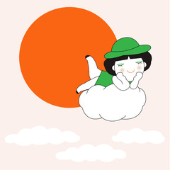 Relaxing and Blissful Evening Character illustration