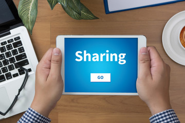 Naklejka na ściany i meble Sharing (Sharing Share Social Networking Connection Communicatio