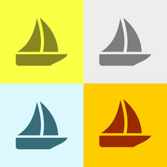 Icon Of Sailboat.