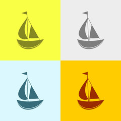 Icon Of Sailboat.