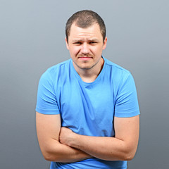 Obraz premium Portrait of a man suffering from stomach pain