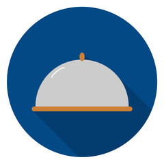 Food platter long shadow icon.