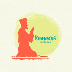 Praying Man for Ramadan Mubarak celebration.