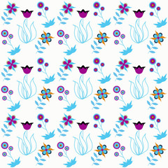 Seamless floral pattern flowers print background