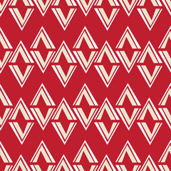 Seamless diamond pattern with on red background