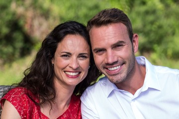 Obraz premium Close-up portrait of smiling young couple