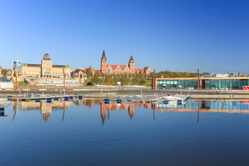 Widok na Szczecin/Paorama starego miasta/Polska