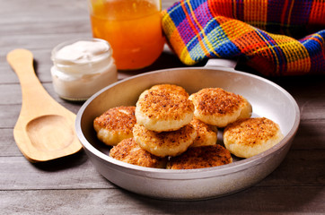 Homemade cottage cheese pancake