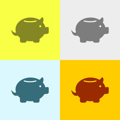 Icon Of Piggy Bank. 