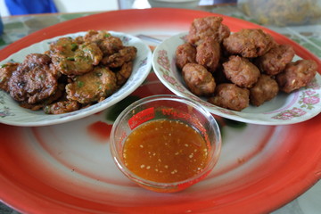 fried fish paste ball food 
