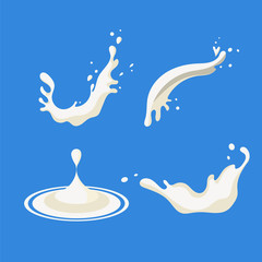 Obraz na płótnie Canvas Set Of Milk Splash For Product Logo Design
