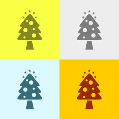 Icon Of Christmas Tree.   