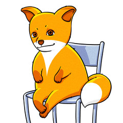 funny cartoon cute fat fox illustration