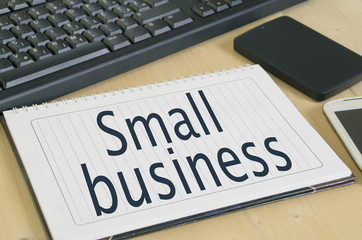 Small Business title on working table