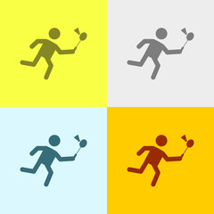 Icon Of Badminton Player.