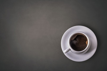 Black coffee top view