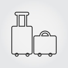 Obraz premium Luggage icon, thin line icon