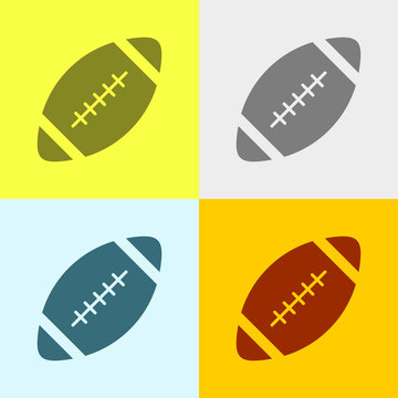 Icon Of Rugby Ball.
