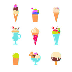 Ice cream bar in flat style