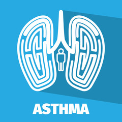 Vector Brain maze symbolizes asthma and lung.