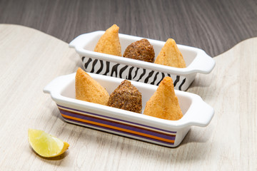 Mix of brazilian fried mini snacks