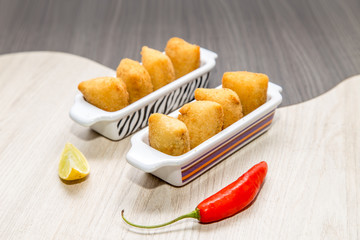 Mix of brazilian fried mini snacks
