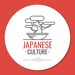 Vector illustration with symbol of Japan.