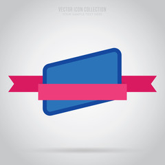 Badge isolated vector in flat design style. Colorful abstract badge or label.