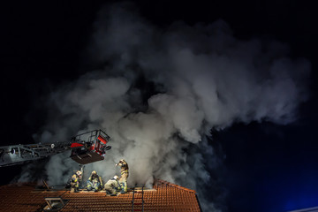Firefighters in action 