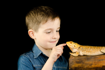kid and australian dragon  