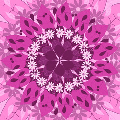 Mandala round ornament, tribal Arab ethnic Indian motif, circular symmetrical abstract floral geometric pattern.