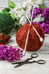 Balls of yarn for knitting