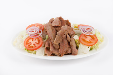 Kebab with salad