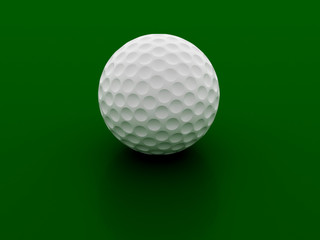 Golf ball on green background 3d rendring