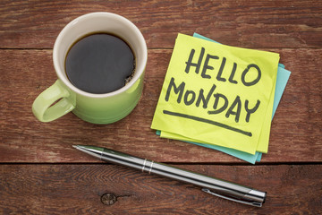 Hello Monday on sticky note