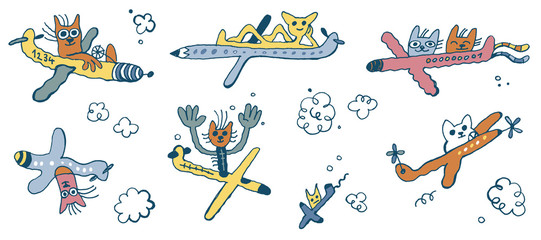 flying cats, airplanes, summer