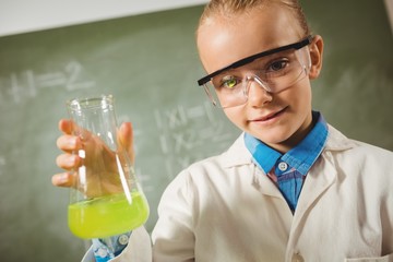 Girl dressed as a scientist - obrazy, fototapety, plakaty