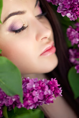 portrait woman in flowers 