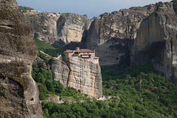 Fototapeta na wymiar Suspended Meteora Monastery in Central Greece, Europe