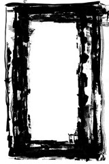 Black ink brush frame texture