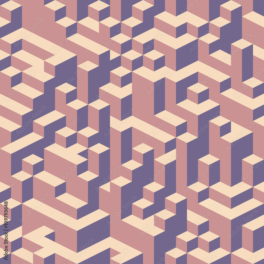 Aufkleber abstract background vector seamless pattern. geometric background with 3d cube effect. abstract geom