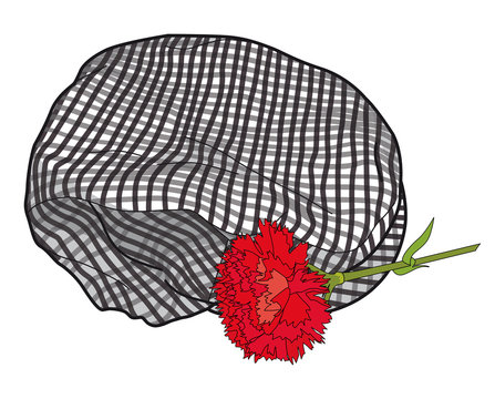 Gorra de chulapo y clavel