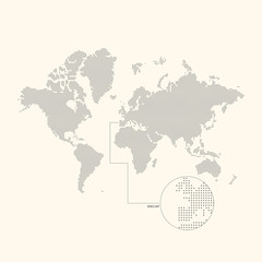 Dotted world map.