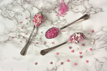 Spoons with cupcake sprinkles