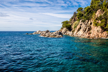 coastline and mountains near Tossa de Mar, Spain