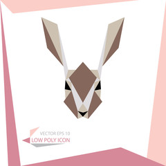 low poly animal icon. vector rabbit - 109794845