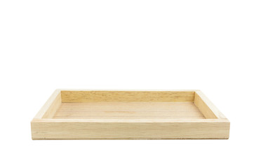 Isolated empty wood box on white background, include clipping pa