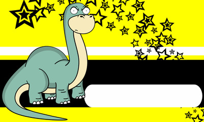 funny dinosaur brontosaurus cartoon background in vector format  © MARCO HAYASHI
