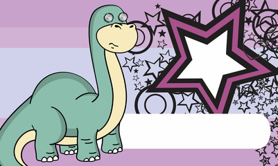 brontosaurus  dinosaur cartoon background in vector format 